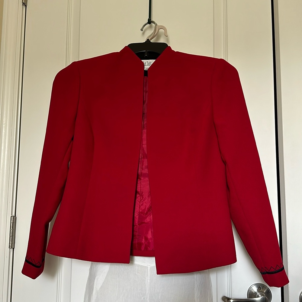 Red Collarless Coat